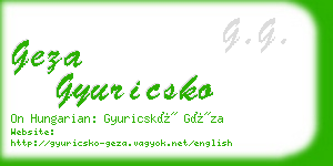 geza gyuricsko business card